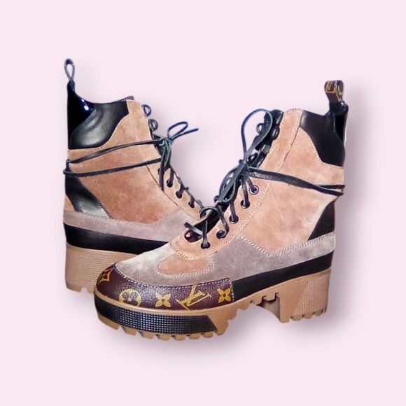 Louis Vuitton Laureate Platform Desert Boots in Beige Sz 40EU Womans 9US - Picture 2 of 4
